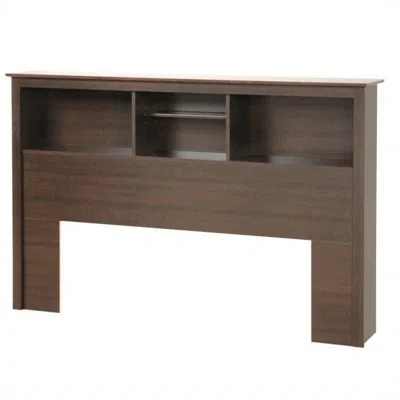 Quikfurn Full/queen Size Bookcase Storage Headboard In Espresso Wood Finish