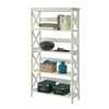Quikfurn Glossy White 5-shelf Bookcase