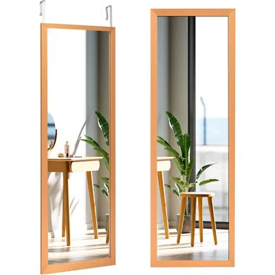 Quikfurn Gold Full Length Bedroom Mirror With Over The Door Or Wall Mounted Design