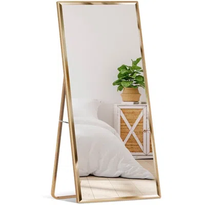 Quikfurn Gold Large Full Length Leaning Wall Or Hanging Mirror