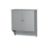 Quikfurn Gray 2-door Bathroom Wall Cabinet With Towel Bar