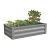 Quikfurn Gray Powder Coated Metal Raised Garden Bed Planter Made In Usa