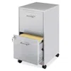 Quikfurn Gray Silver Metal 2-drawer File Cabinet With Casters