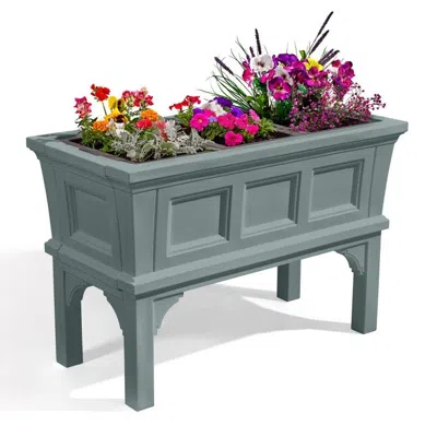 Quikfurn Green Rectangular Raised Garden Bed Planter Box With 3 Removeable Trays