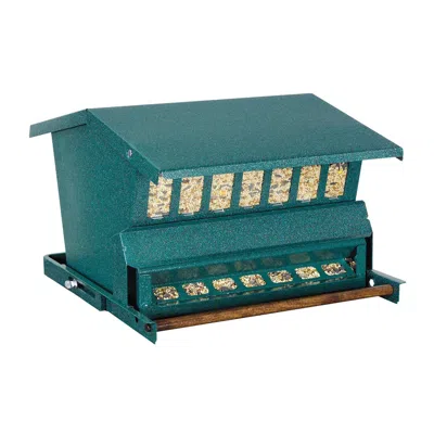 Quikfurn Green Steel Squirrel Proof Wild Bird Feeder With Hanger