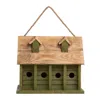 Quikfurn Green Wood Garden Bird House With 1 Compartment And 4 Holes