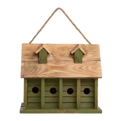Quikfurn Green Wood Garden Bird House With 1 Compartment And 4 Holes
