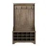 Quikfurn Grey Entryway Hall Tree Shoe Cubbie Coat Rack