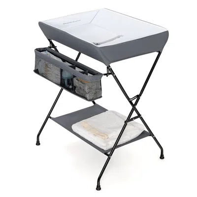 Quikfurn Grey Folding Wide Nursery Diaper Baby Changing Table