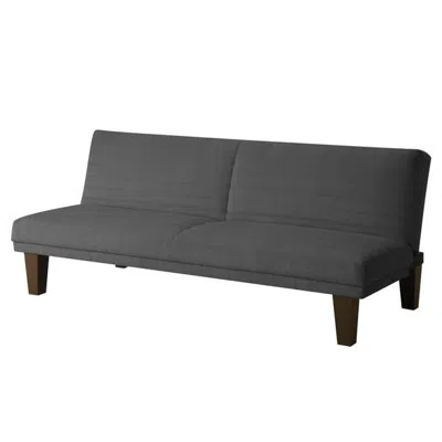 Quikfurn Grey Modern Upholstered Microfiber Adjustable Futon Sleeper Sofa