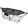 Quikfurn Grey Portable Camping Foldable Hammock With Stand And Carry Case