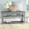 QUIKFURN GREY WOOD 2-SHELF SHOE RACK STORAGE BENCH FOR ENTRYWAY OR CLOSET