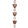 Quikfurn Hammered Copper Cups 8.5-feet Rain Chain Rain Gutter Downspout Alternative