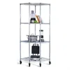 Quikfurn Heavy Duty 4-tier Corner Storage Rack Shelving Unit With Casters
