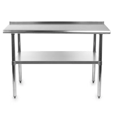 Quikfurn Heavy Duty 48 X 24 Inch Stainless Steel Kitchen Prep Work Table With Backsplash