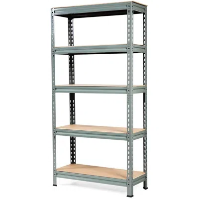 Quikfurn Heavy Duty 60 Inch Adjustable 5-shelf Metal Storage Rack In Gray