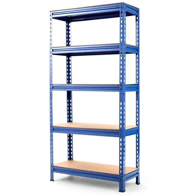 Quikfurn Heavy Duty 60 Inch Adjustable 5-shelf Metal Storage Rack In Navy Blue