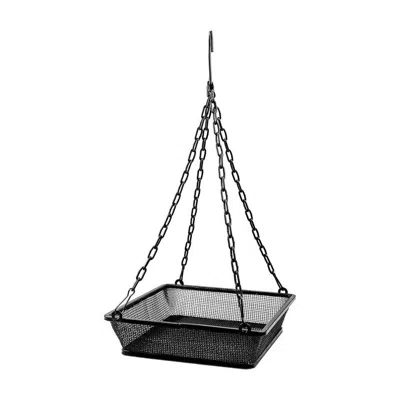 Quikfurn Heavy Duty Black Iron Mesh Bird Feeder Seed Tray With Easy To Hang Chain