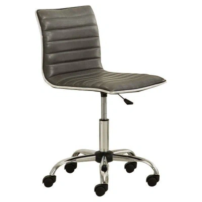 Quikfurn Heavy Duty Gray Channel-tufted Conference Chair