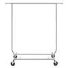 Quikfurn Heavy Duty Metal Clothing Garment Rack With Lockable Wheels - 250 Lbs. Capacity