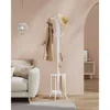 Quikfurn Heavy Duty White Metal Coat Rack With Umbrella Holder