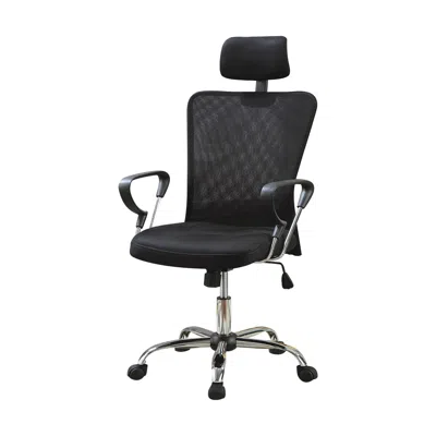 Quikfurn High Back Executive Mesh Office Computer Chair With Headrest In Black