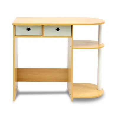 Quikfurn Home Office Laptop Computer Desk Table In Beech Ivory