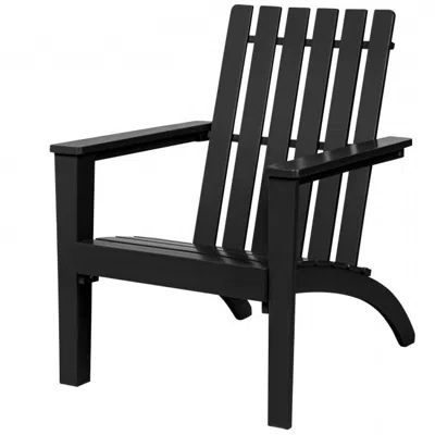 Quikfurn Indoor/outdoor Acacia Wood Adirondack Lounge Armchair - Black