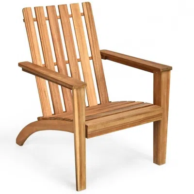 Quikfurn Indoor/outdoor Acacia Wood Adirondack Lounge Armchair - Natural