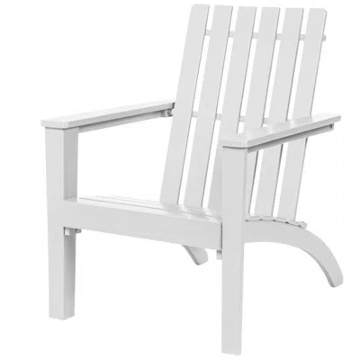 Quikfurn Indoor/outdoor Acacia Wood Adirondack Lounge Armchair - White