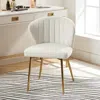 Quikfurn Ivory White Velvet Upholstered Wingback Accent Side Chair With Gold Metal Legs