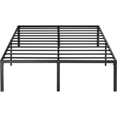 Quikfurn King 18-inch Metal Platform Bed Frame With Under-bed Storage Space