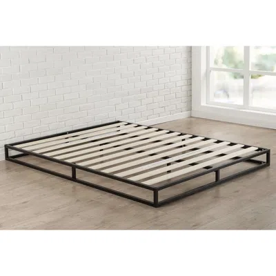 Quikfurn King 6-inch Low Profile Metal Platform Bed Frame With Wooden Support Slats
