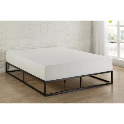 Quikfurn King Size 10-inch Low Profile Modern Metal Wood Slat Platform Bed Frame In Neutral
