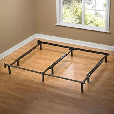 Quikfurn King Size 9-leg Adjustable Metal Bed Frame With Headboard Brackets