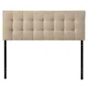 Quikfurn King Size Beige Fabric Upholstered Headboard With Modern Tufting