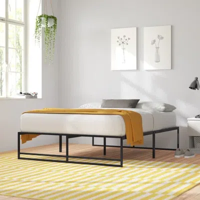 Quikfurn King Size Black Metal Platform Bed Frame With Under-bed Storage Space