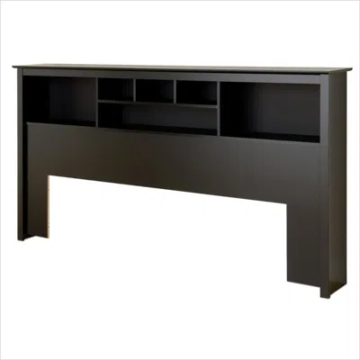 Quikfurn King Size Bookcase Headboard In Black Wood Finish