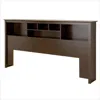 Quikfurn King Size Bookcase Headboard In Espresso Wood Finish