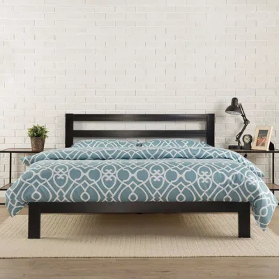 Quikfurn King Size Heavy Duty Metal Platform Bed Frame With Headboard And Wood Slats