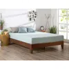 Quikfurn King Size Low Profile Solid Wood Platform Bed Frame In Espresso Finish