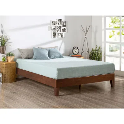 Quikfurn King Size Low Profile Solid Wood Platform Bed Frame In Espresso Finish