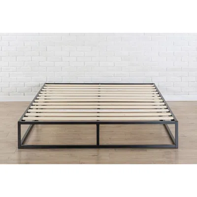 Quikfurn King Size Modern 10-inch Low Profile Metal Platform Bed Frame With Wood Slats