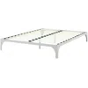Quikfurn King Size Modern Metal Platform Bed Frame In Silver Finish With Wood Slats