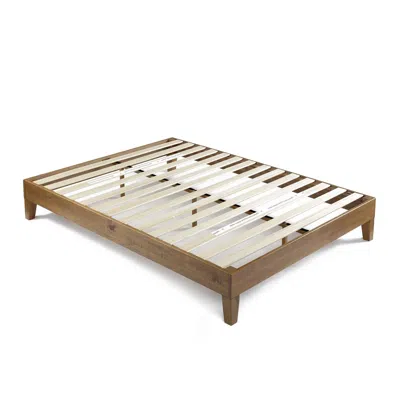 Quikfurn King Size Modern Platform Bed Frame In Rustic Pine Finish