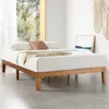 Quikfurn King Size Solid Wood Platform Bed Frame In Natural Wooden Finish