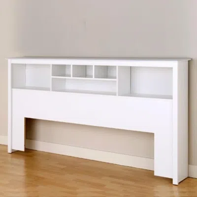 Quikfurn King Size Stylish Bookcase Headboard In White Wood Finish