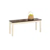 Quikfurn Kitchen Seating Wooden Bench In White And Brown Finish