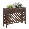 Quikfurn Large Raised Patio Planter Weathered Cedar L 48" X W 12.5" X 35.5"