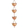 Quikfurn Lotus Flower 8.5-ft Pure Copper Rain Chain For Rainwater Downspout